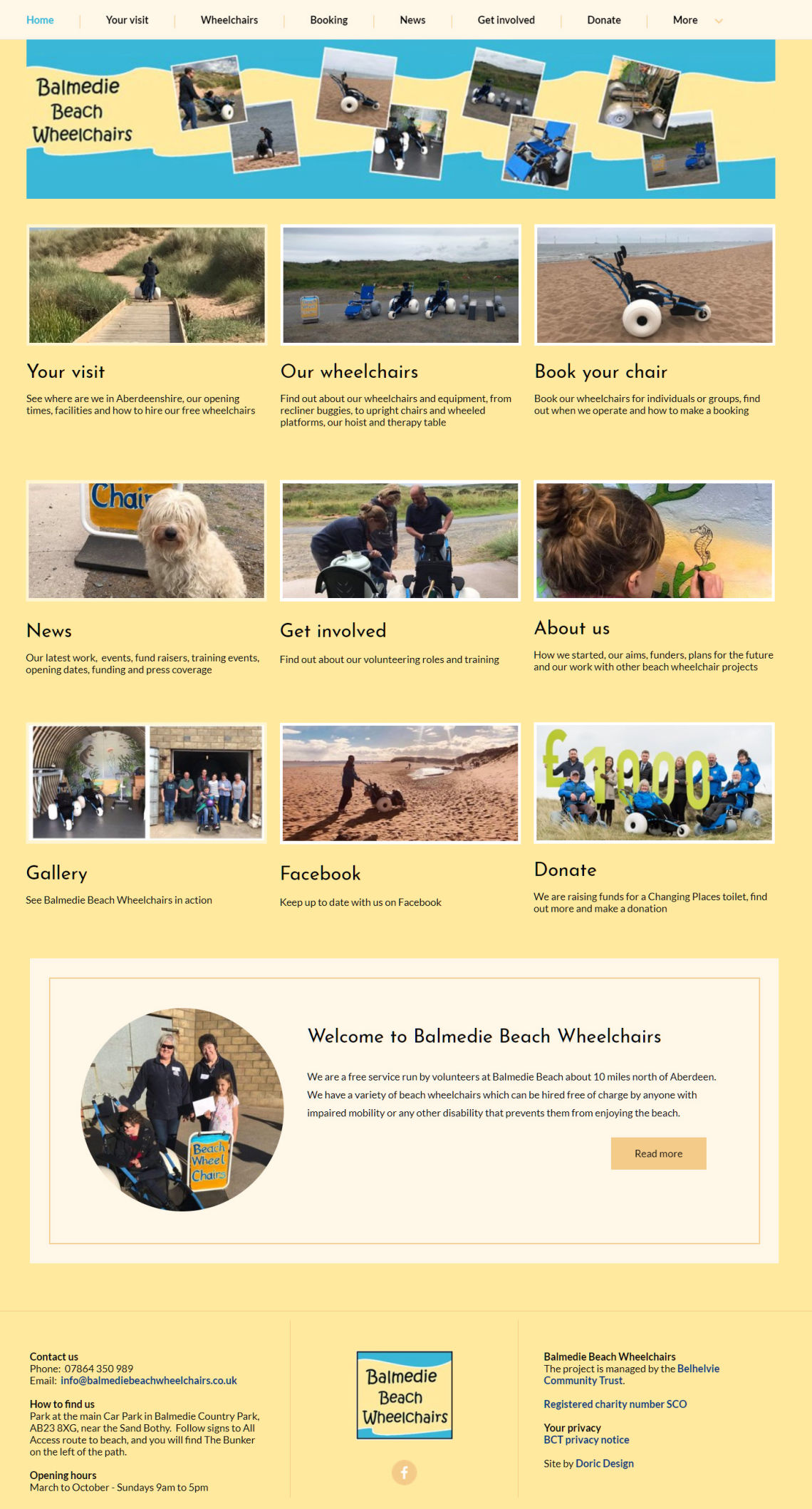 Homepage of the Balmedie Beach Wheelchair project